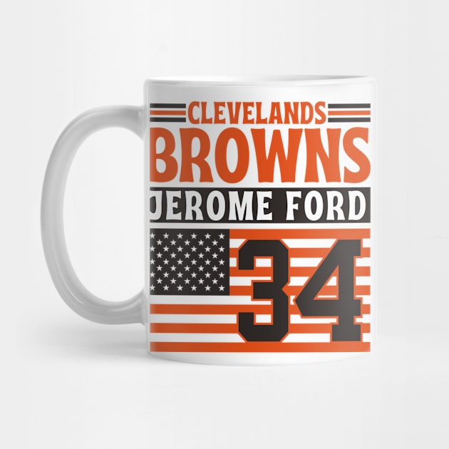 Cleveland Browns Ford 34 American Flag Football by Astronaut.co